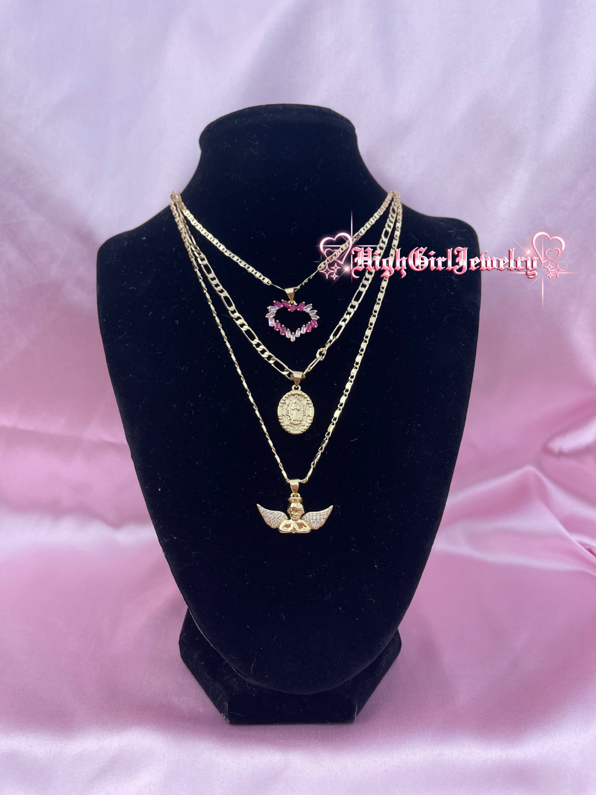 Cherubs Heart Necklace Set♡