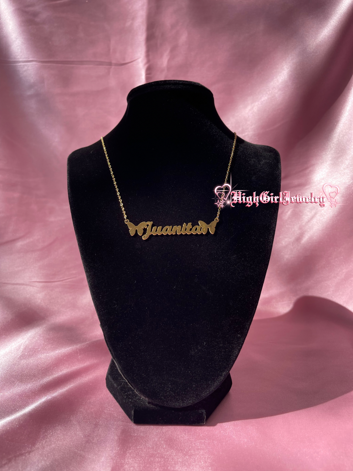 Custom Double Butterfly Name Necklace ♡preorder♡