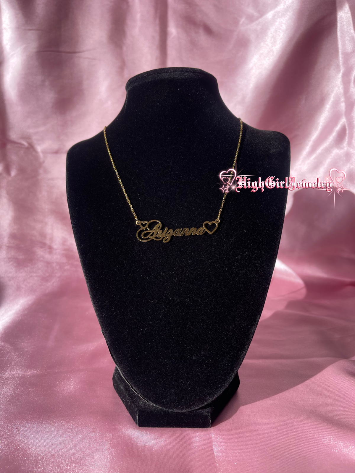 Custom Double Heart Name Necklace ♡preorder♡