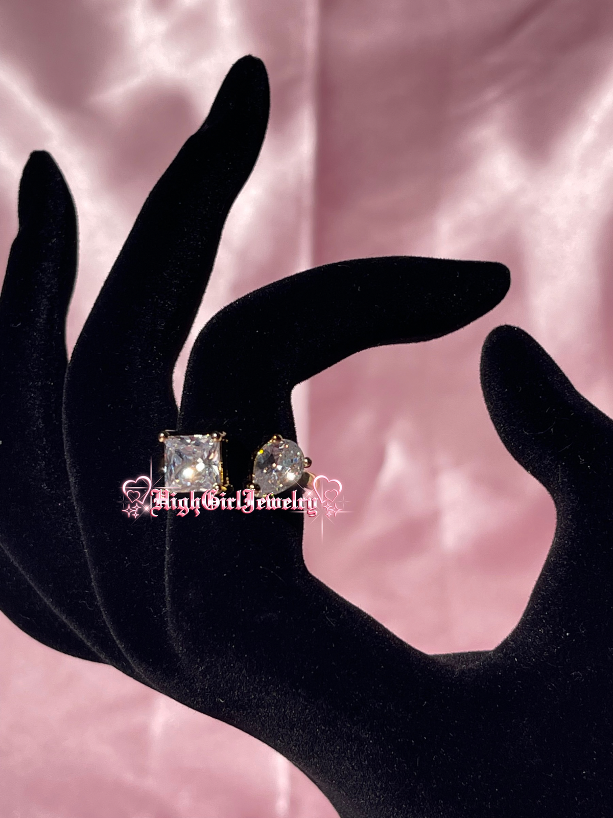 Clear Unique Square And Oval Ring ♡preorder♡