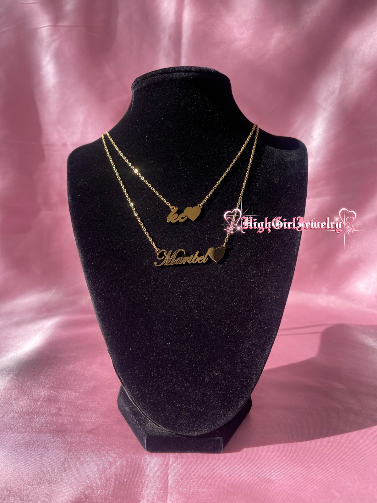 Custom Name And Bold Heart Necklace ♡preorder♡