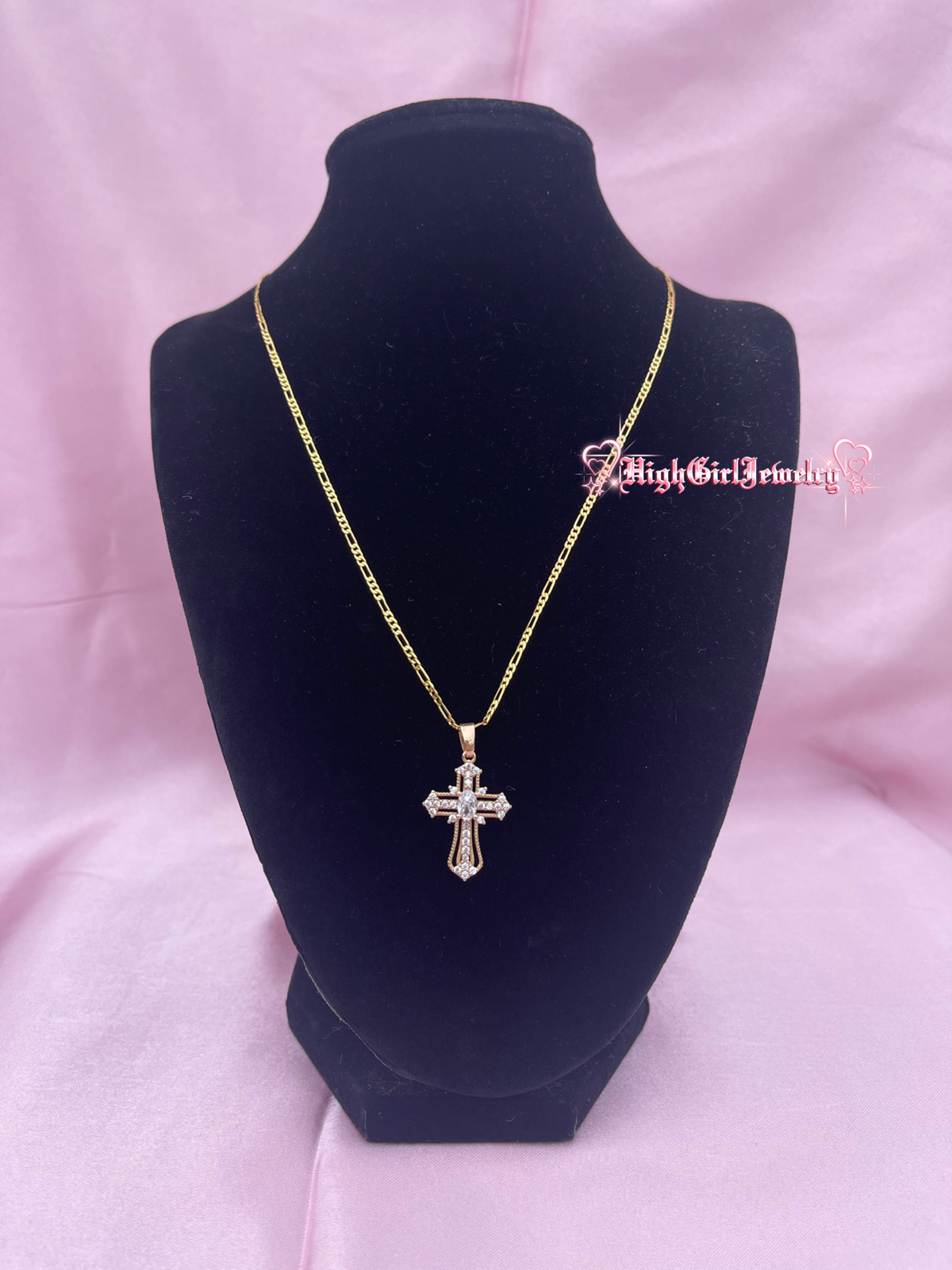 Eternal Clear Cross Necklace♡