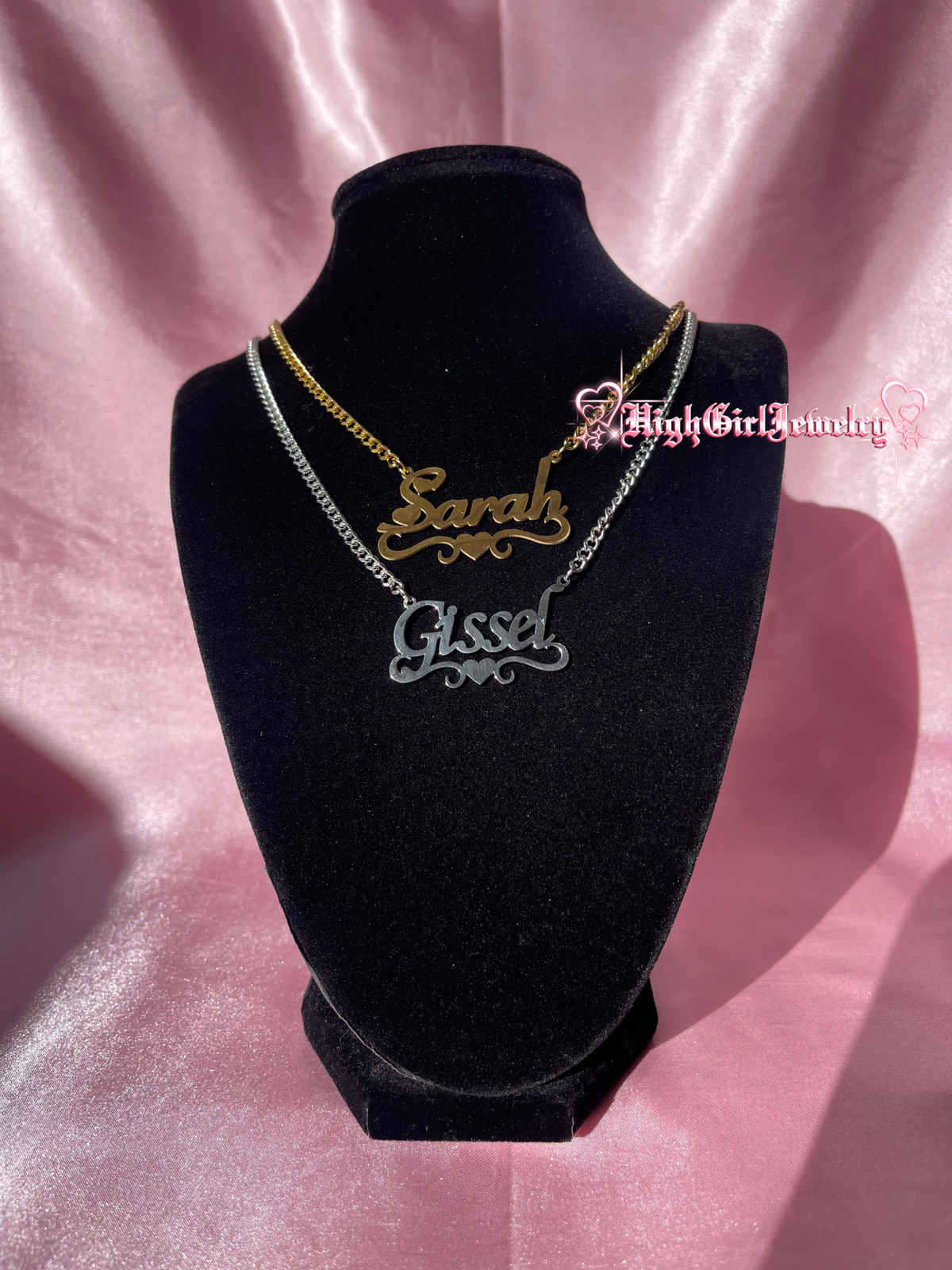 Custom Name With Heart Necklace ♡preorder♡