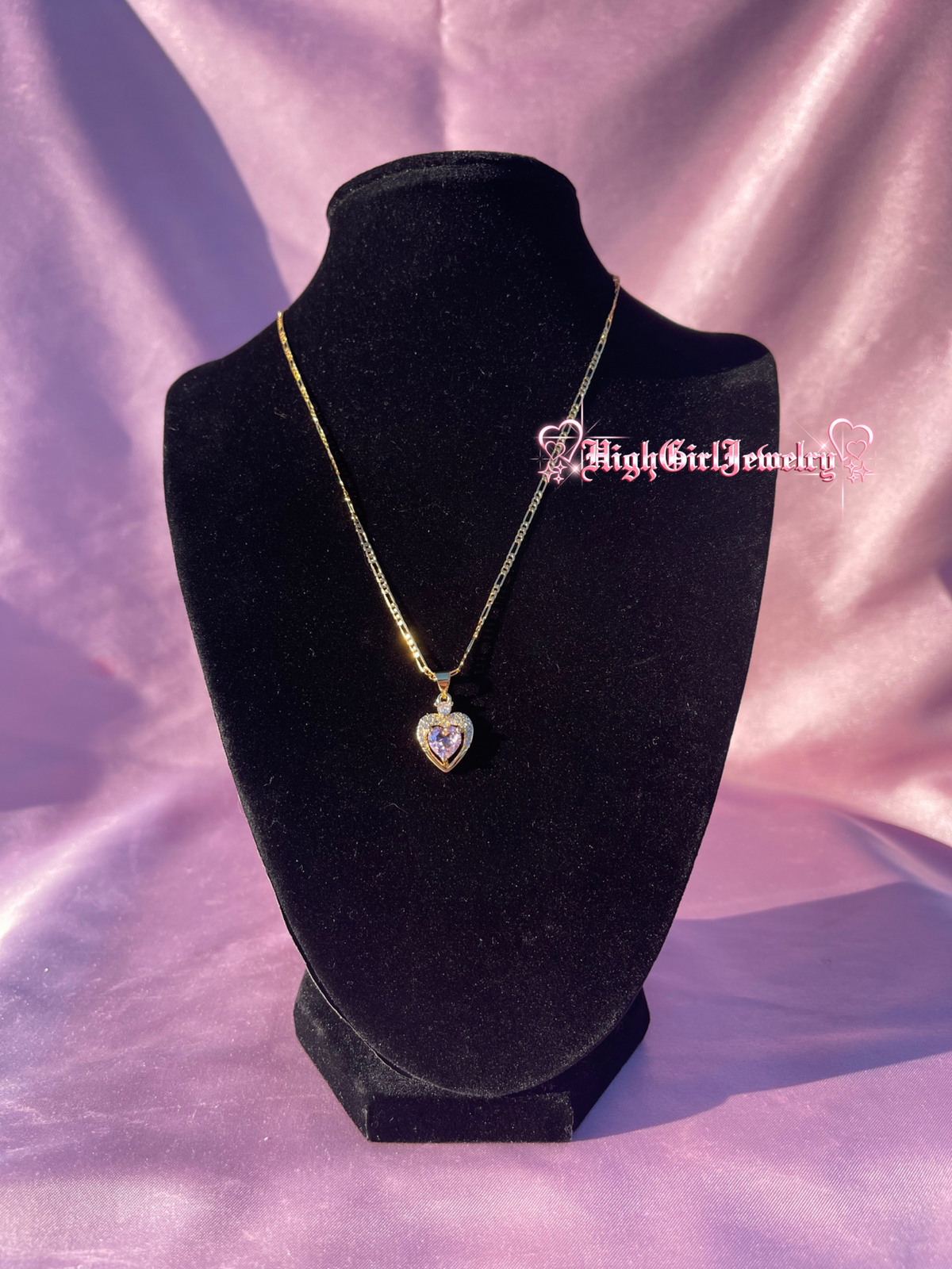 Pink Icy Heart Necklace♡