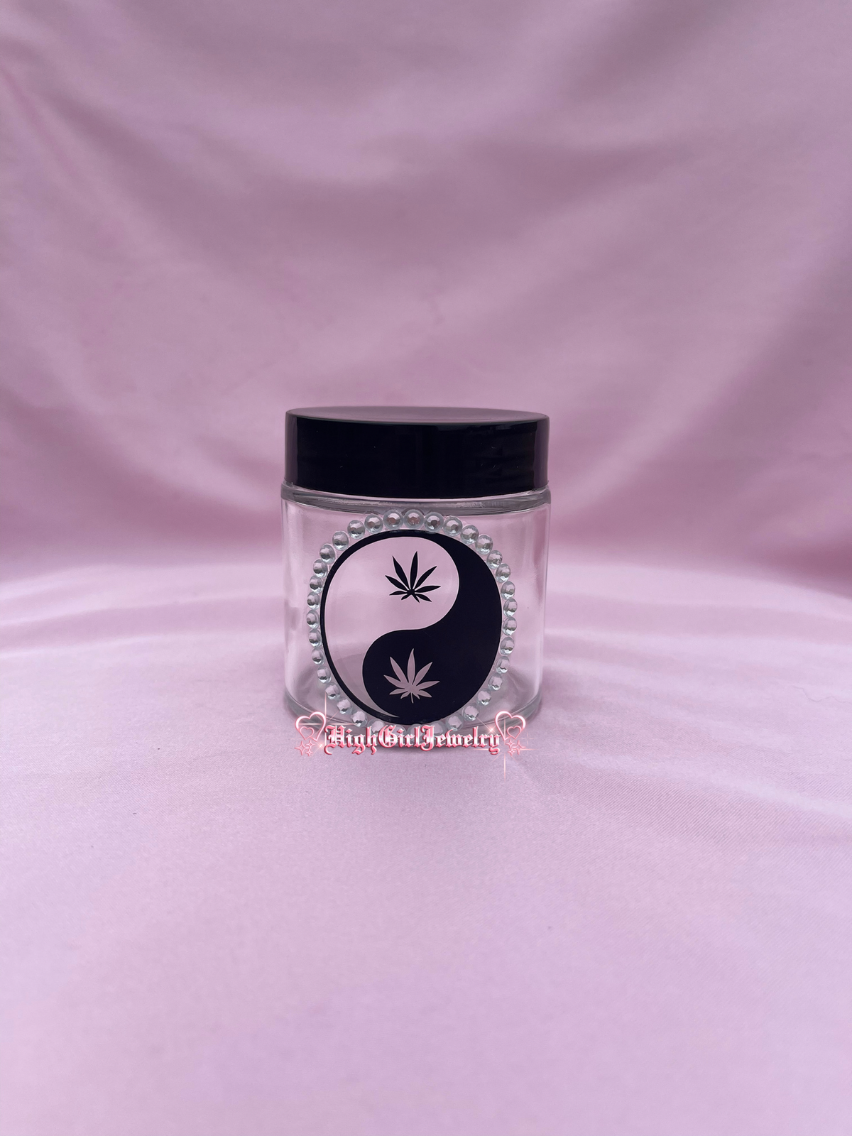 Rhinestone Ying Yang Weed Stash Jar♡