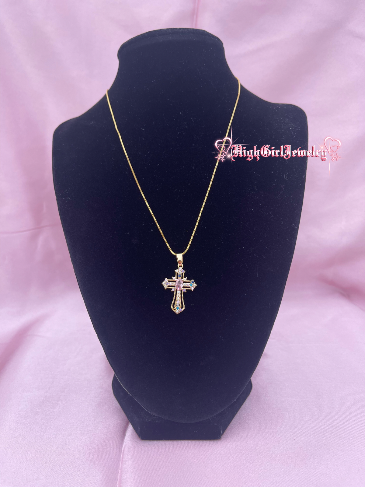 Eternal Multi Color Cross Necklace♡