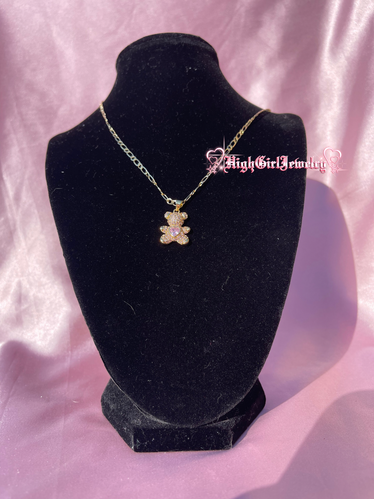 Pink Teddy Necklace♡