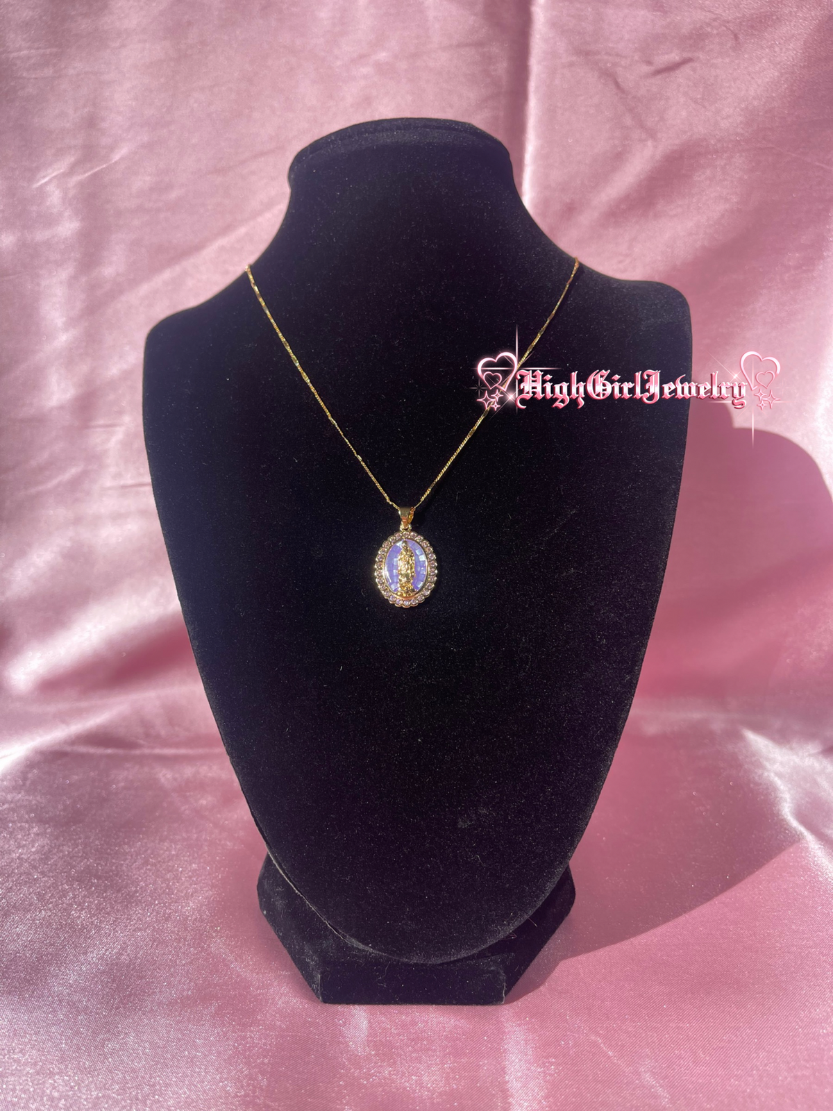 Royal Purple Virgin Mary Necklace♡