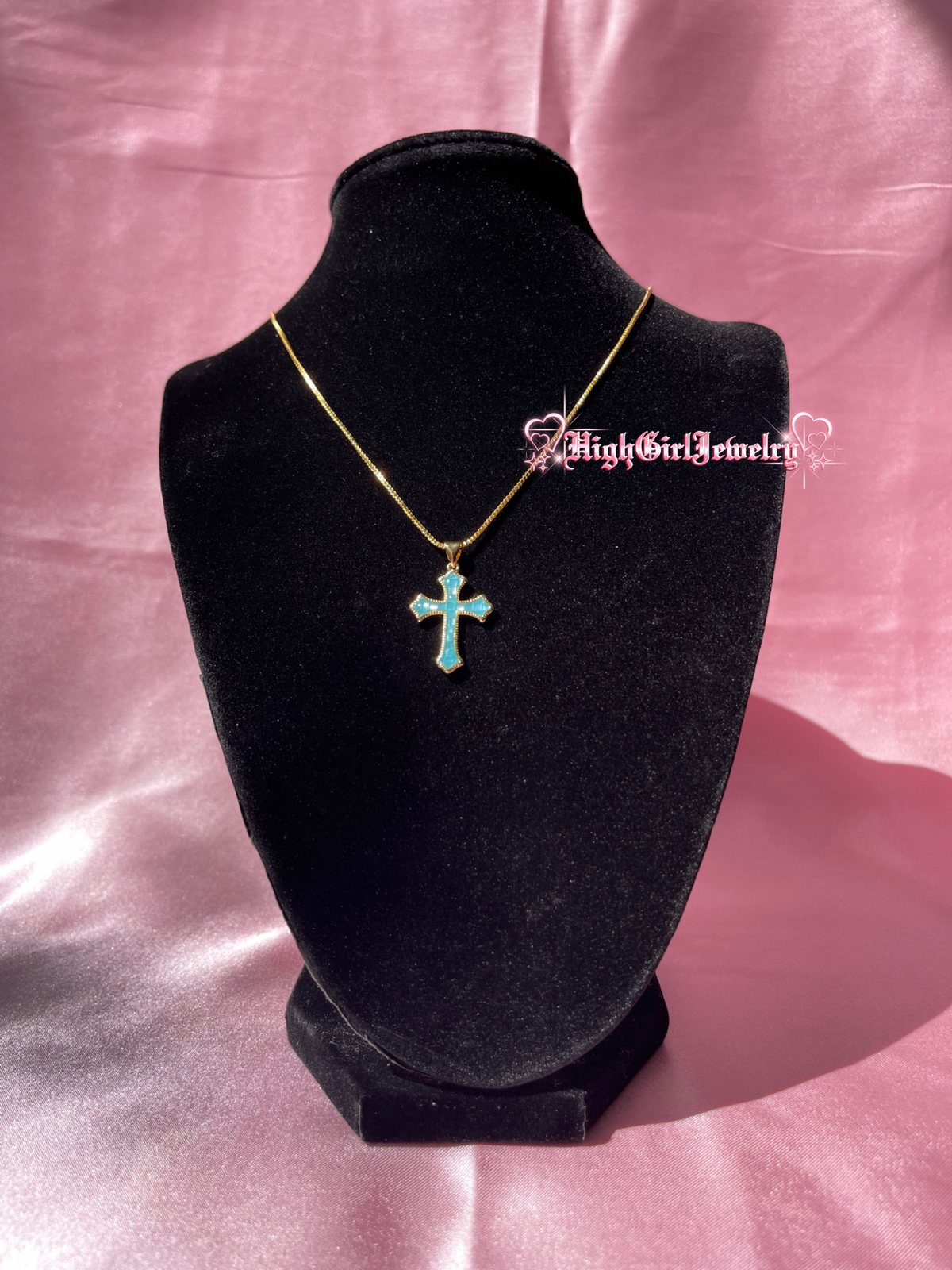 Ocean Blue Crucifix Cross♡