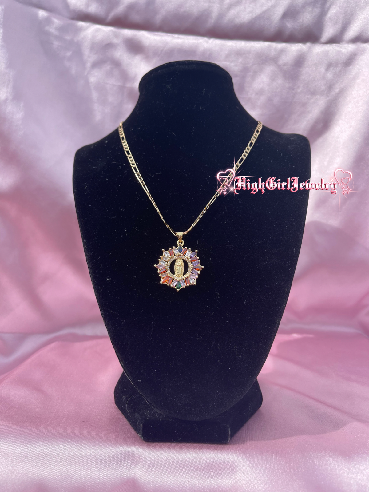 Rainbow Virgin Mary Necklace♡