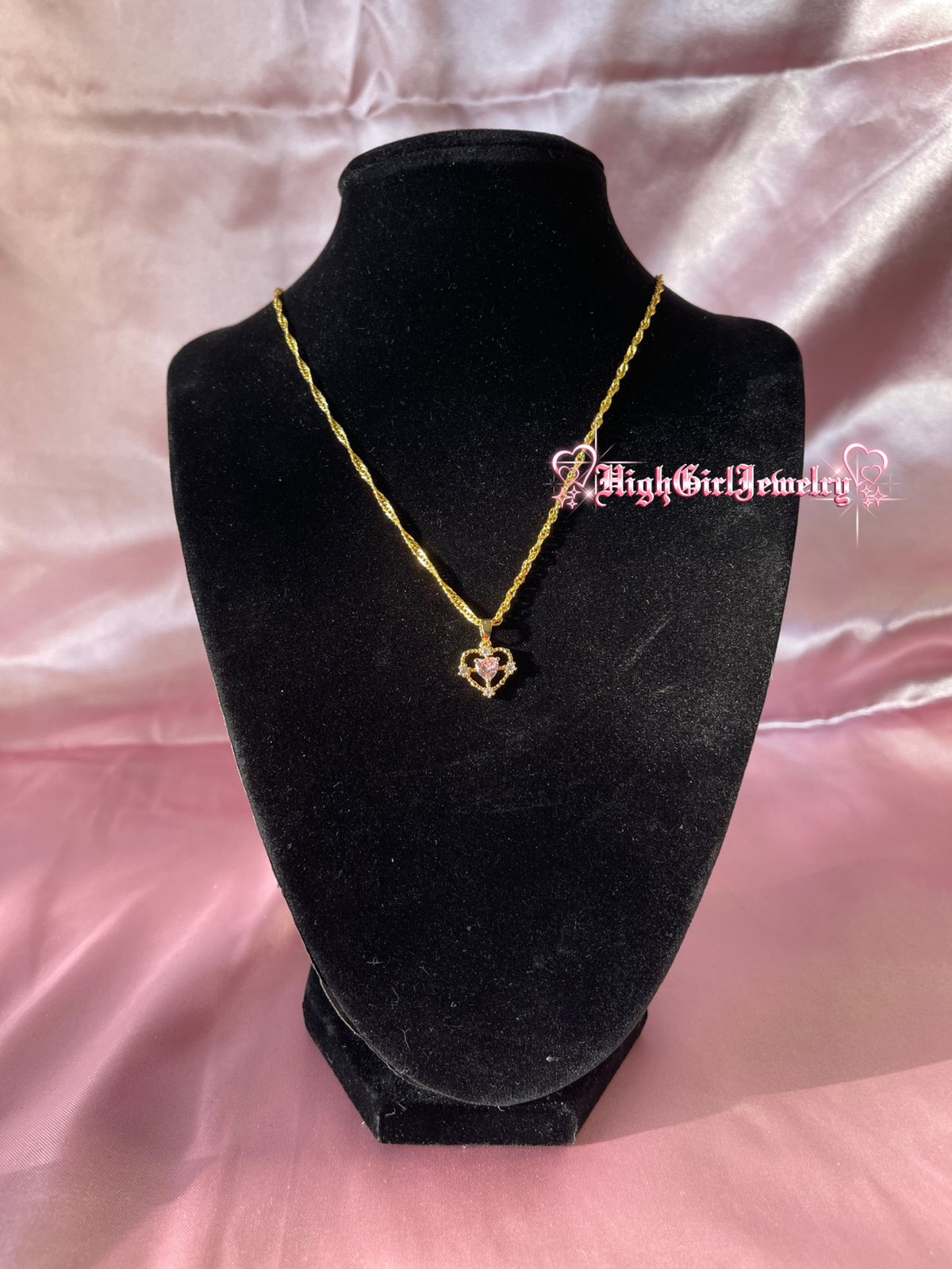 Pink Mini Heart Necklace♡