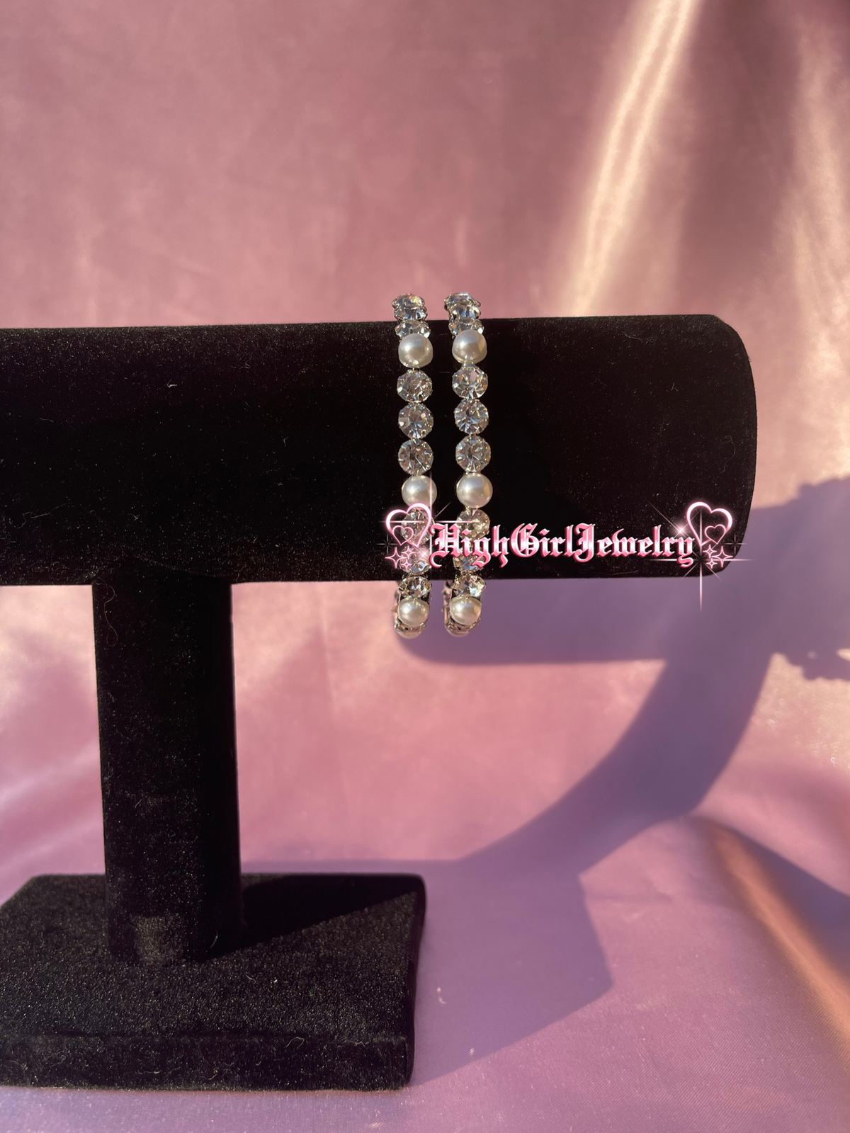 Pretty Girl Pearl Hoop Earrings♡